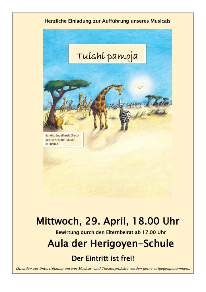 Einladung Musical Tuishi Pamoja am 29.04.2026